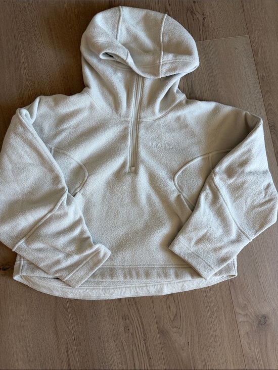 lululemon athletica Tops - lululemon athletica Cream Half-Zip Hooded Pullover